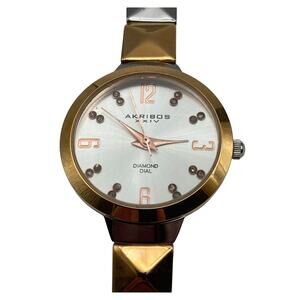 AKRIBOS XXIV Diamond Dial AK93TTR Swiss Women's Watch 30mm - New Battery - WR